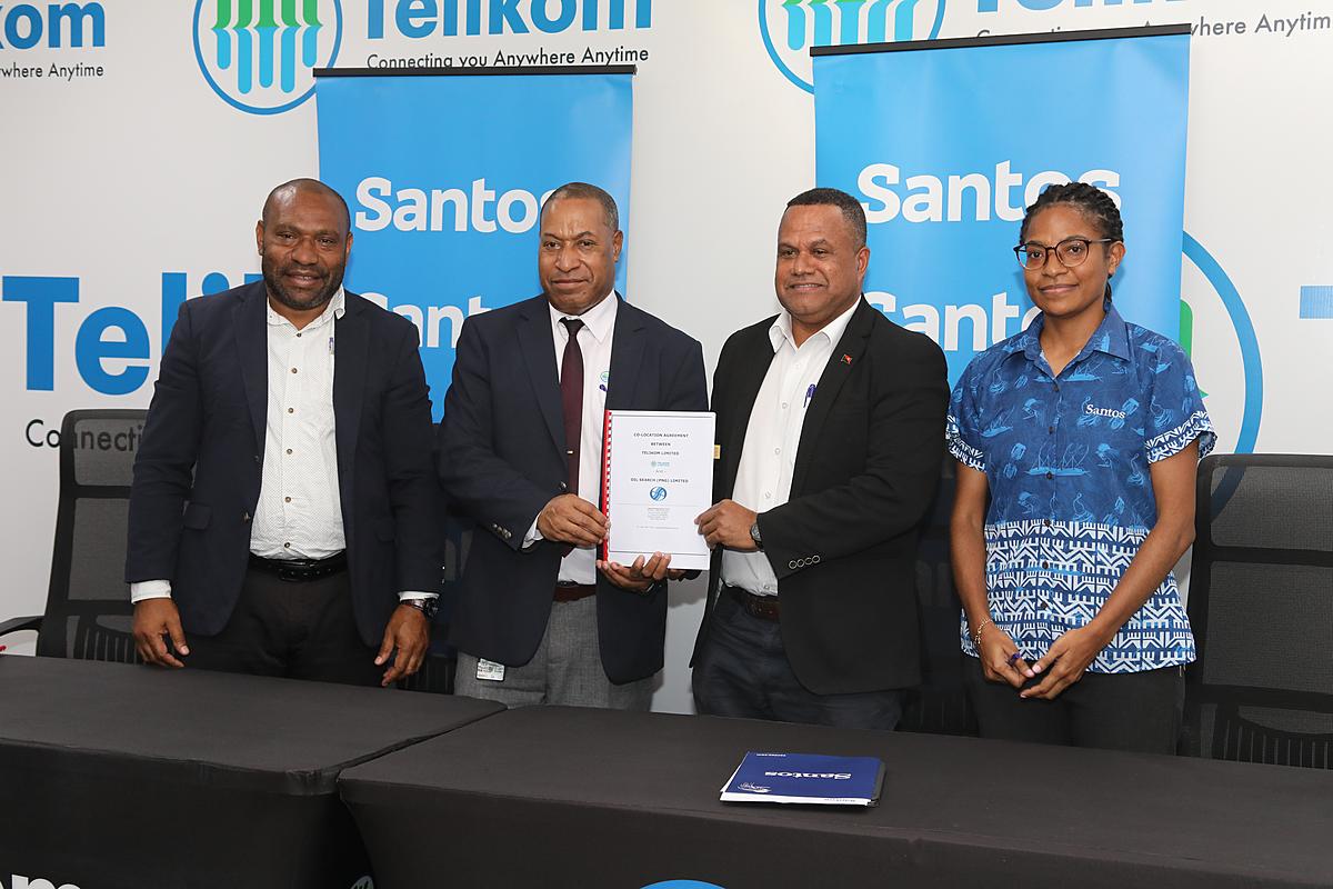 Santos and Telikom PNG sign Co-Location Agreement on 4G LTE connectivity
