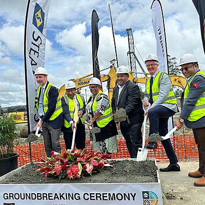 Steamships and Tininga break ground on Dobel Central