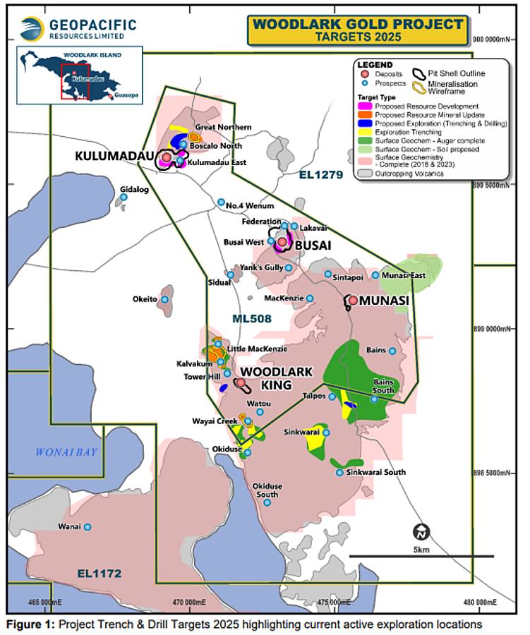 High-Grade Auger Sampling Results Extend Surface Gold Zones at 1.67 Moz1 Woodlark Gold Project