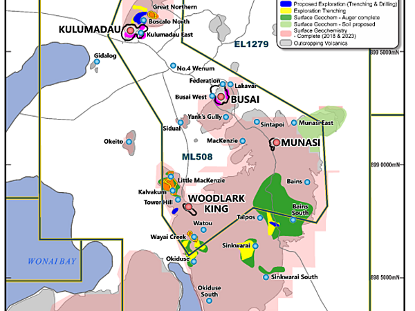 High-Grade Auger Sampling Results Extend Surface Gold Zones at 1.67 Moz1 Woodlark Gold Project